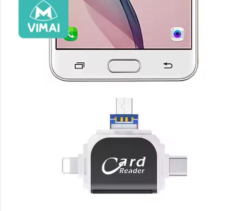 Lecteur de cartes micro usb, 4 en 1, pour smartphones et ordinateurs